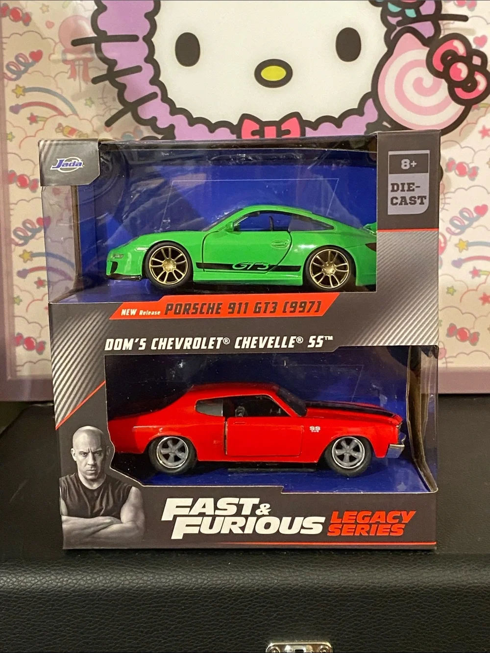 NIB 1:32 x2 F&F Porsche 911 Gt3 && Doms Chevrolet Chevelle SS ❤️💚